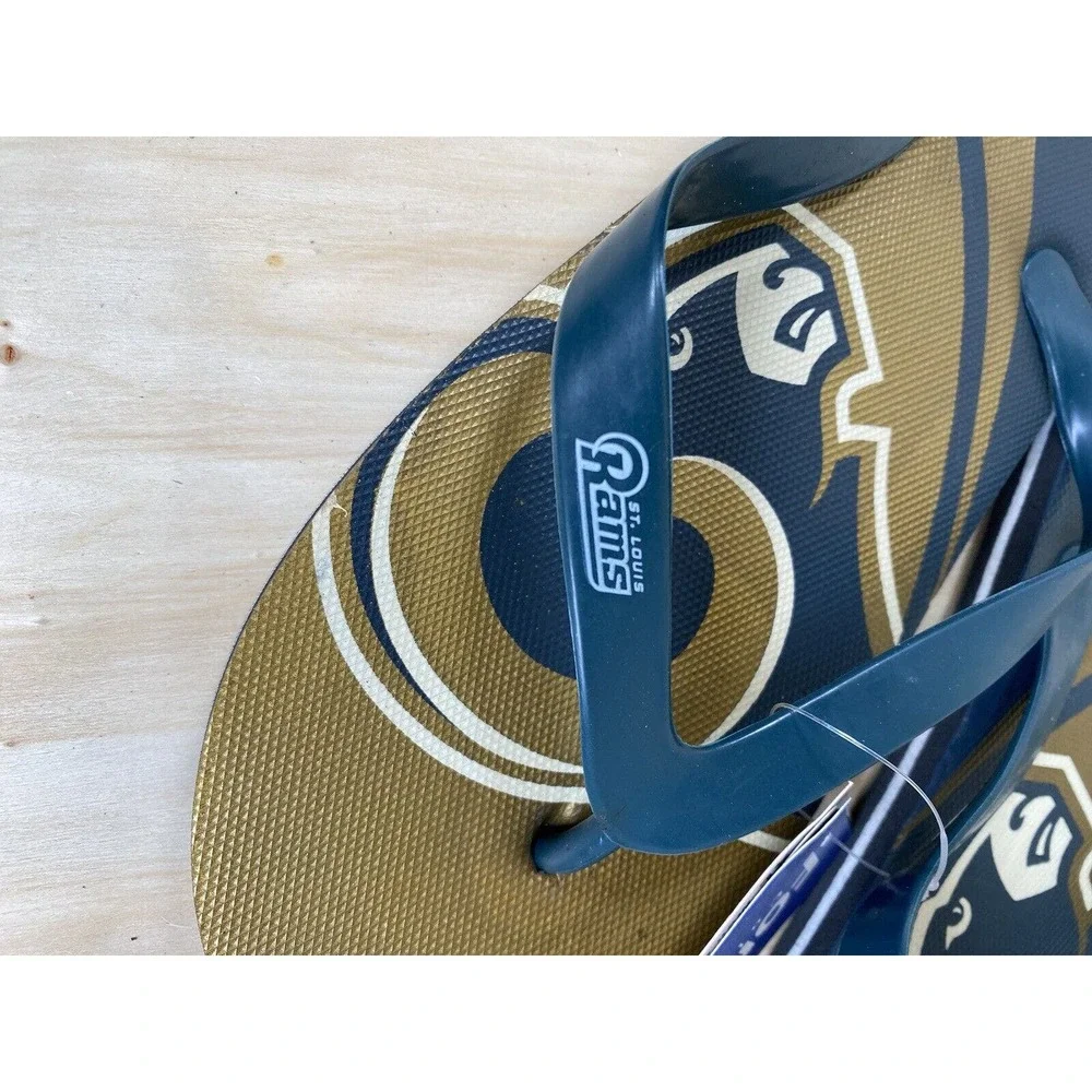 NFL St. Louis Rams Throwback Flip‎ Flops Team Logo Football NWT Various Sizes